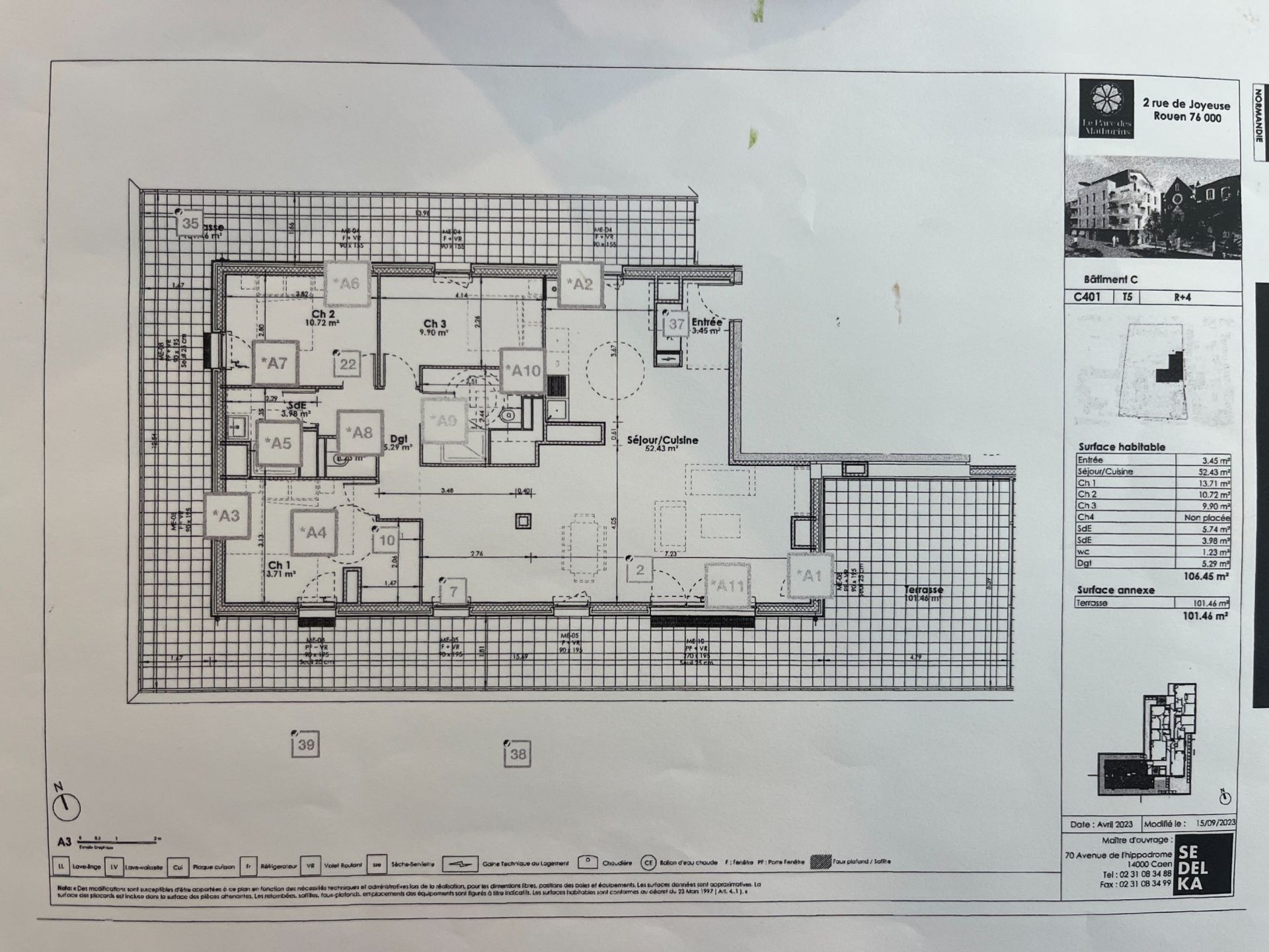 appartement 5 Pièces en vente sur ROUEN (76000)